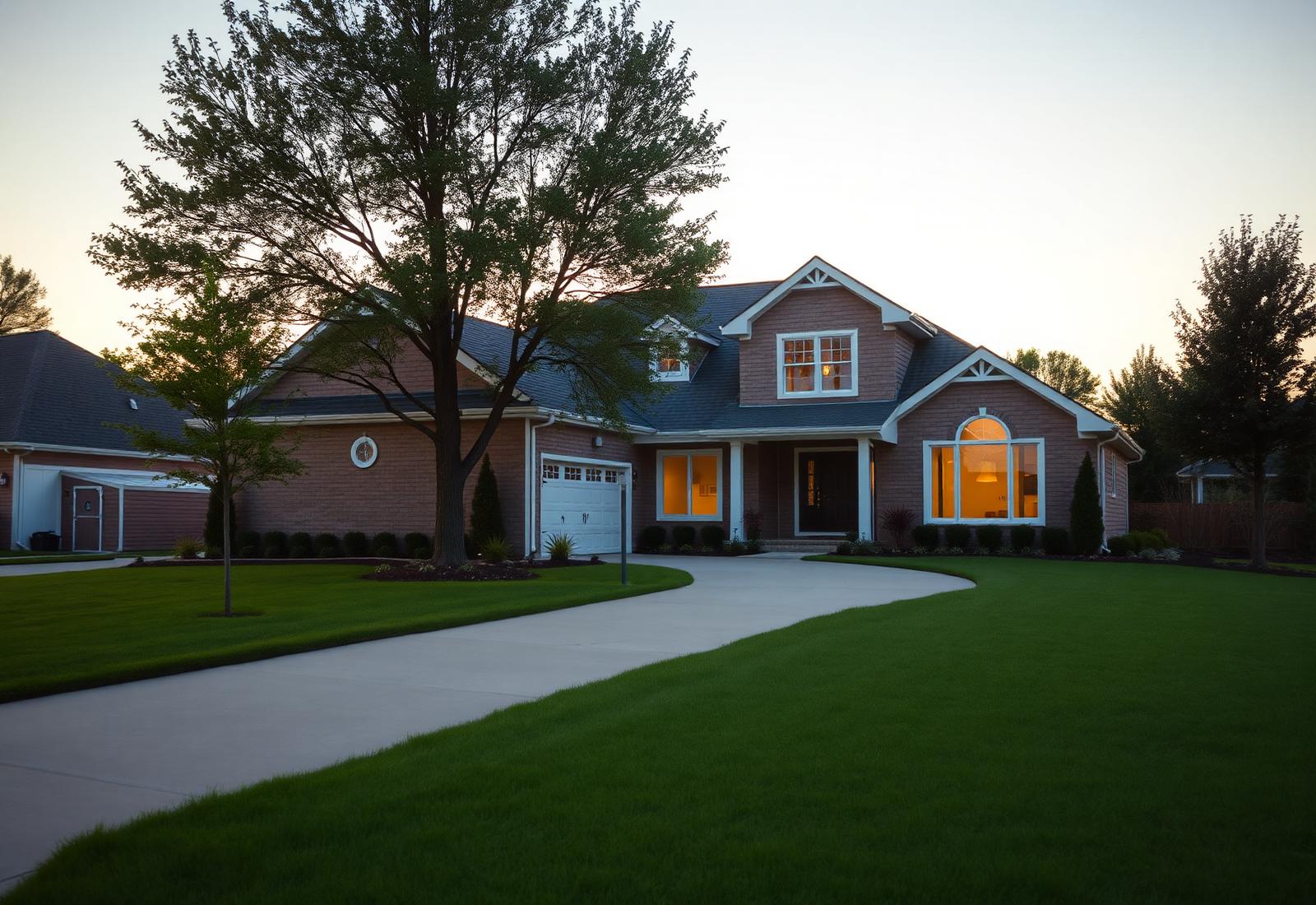 Suburban American home protected by a warranty plan